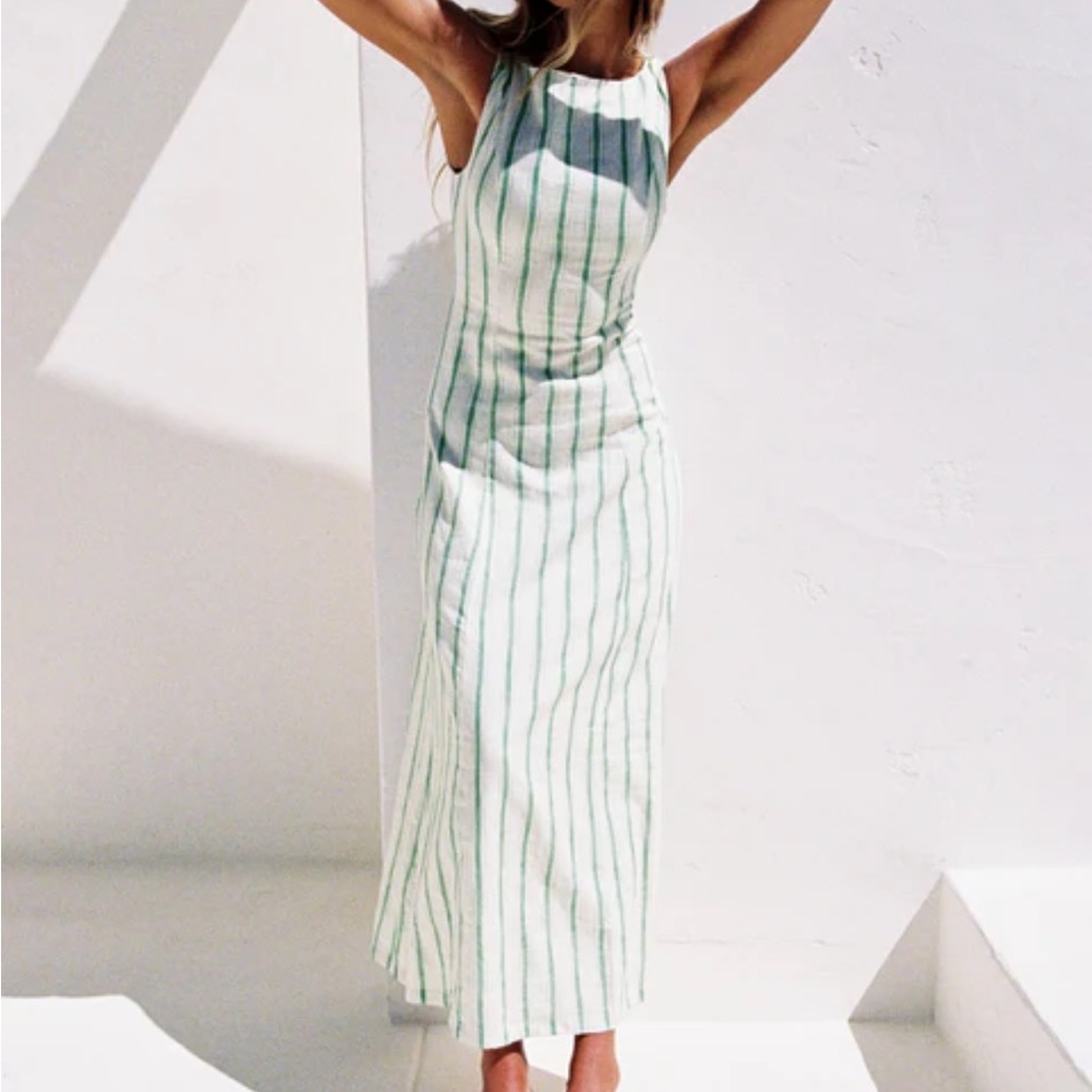 Lewisa Maxi Dress Green Stripe